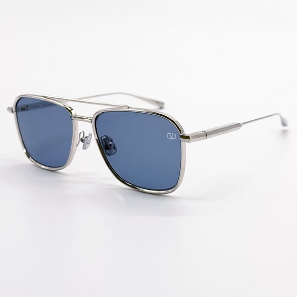 NEW VALENTINO SUNGLASSES SILVER BLUE UNISEX EYEWEAR VALENTINO VLS-168B NEW VALENTINO SUNGLASSES SILVER BLUE UNISEX EYEWEAR  main image 2